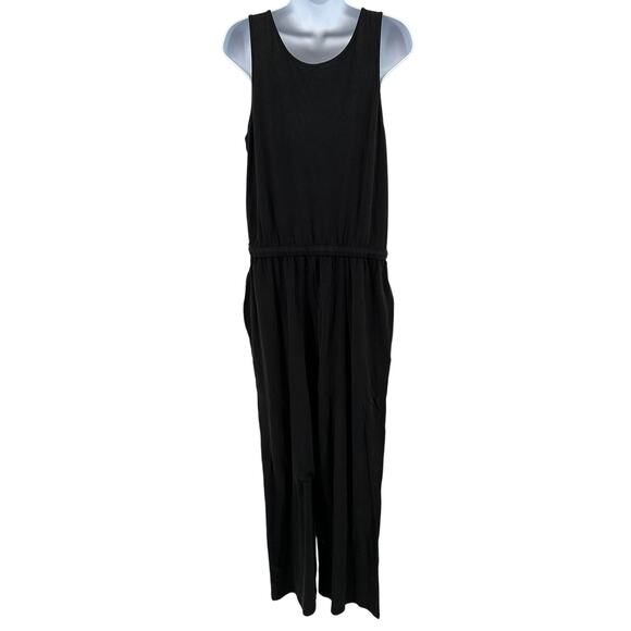C&C California Sleeveless Wide Leg Jumpsuit with Pockets WMNS M Black Scoop Neck - Picture 7 of 10